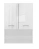 Thirassia Pola mini DK felső fürdőszoba szekrény, 90x64x30 cm, fényes fehér