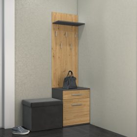   Riano Mix Na Buty Duo előszoba szekrény fogassal, 50x57x35 cm, antracit-tölgy