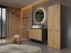 Riano MIX 1K DD fürdőszoba szekrény, 60x174x30 cm, antracit-tölgy