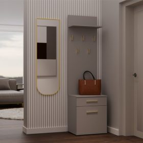   Faenza Na Buty Duo előszoba szekrény fogassal, 50x124x35 cm, agyag színű