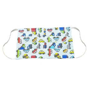   Mosható szövet maszk, gyermekek számára, 5 db / csomag, kék-autós