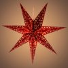 Retlux RXL 338 karácsonyi dekoráció, világító papír csillag, piros, 10 LED, meleg fehér
