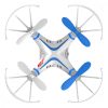 Quadcopter, drón, 10 cm, haladók részére, 50 m hatótáv, fehér-kék