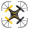 Quadcopter, drón, 10 cm, haladók részére, 50 m hatótáv, fekete-sárga