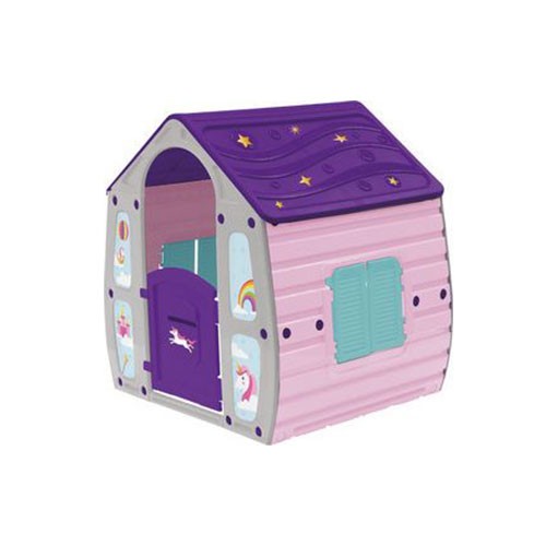 Mágikus Ház, magas minőségű rugalmas műanyagból, UV álló, 102 x 90 x 109 cm, rózsaszín/lila/kék