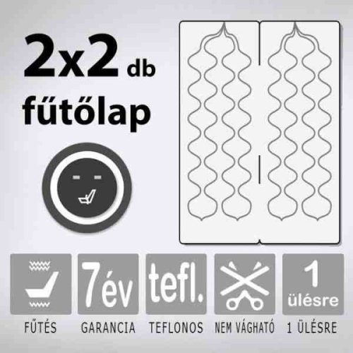 KIYO teflonszálas ülésfűtés 1 ülésre (2 fokozatú nagy nyomógombos)