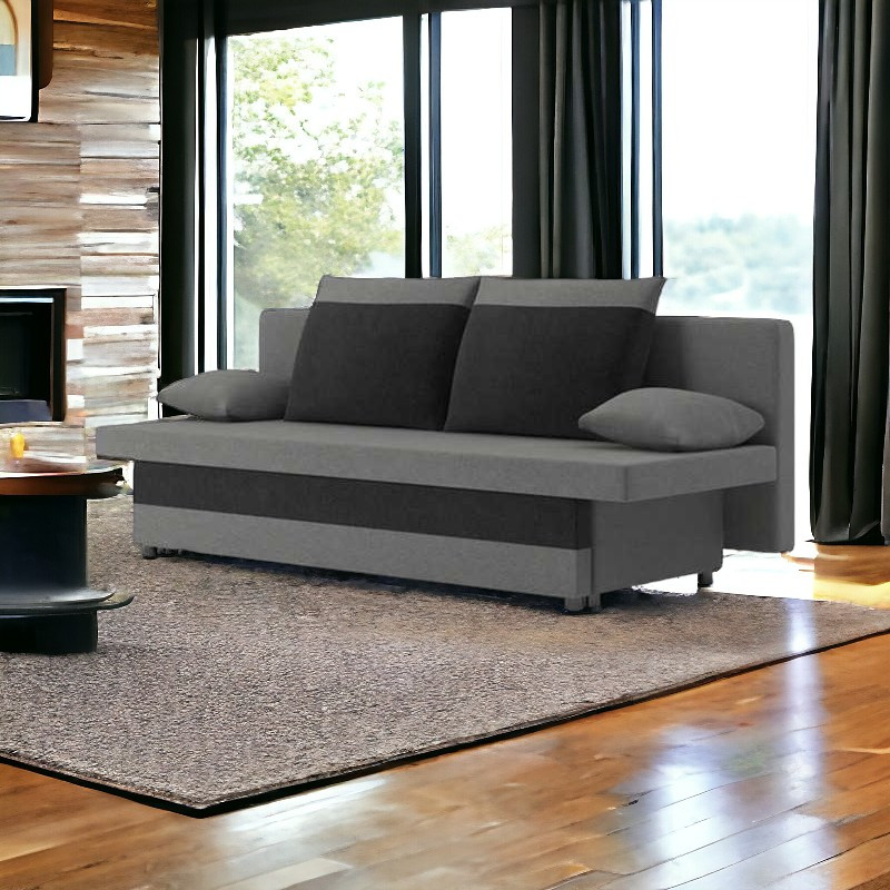 Aneto kanapéágy, PRO szövet, bonell rugóval, szín - szürke / fekete